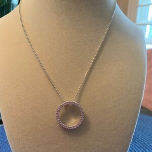 Endless Love Silver Hollow Circle Necklace